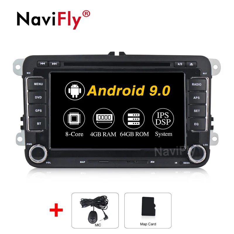 Ips DSP 8 ядро Android 9,0 автомобильный мультимедийный плеер GPS автомобильный радиоприёмник аудио для VW Volkswagen POLO 5 6 PASSAT B6 Golf, Touran jetta RDS - Цвет: 8Core 4G 64G 7inch