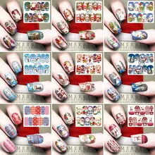 

1 Sheet Christmas Snowflakes Nail Sticker DIY 3D Holiday Nail Art Stickers Self Adhesive Water Decals Stickers Nail Accessories