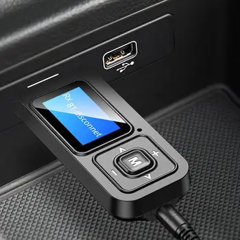

T12 5.0 Wireless 8 Bluetooth Adapter LCD Screen Audio Car Transmitter 3.5mm For PC Music Bluetooth AUX Adapter Receiver TV F7C4