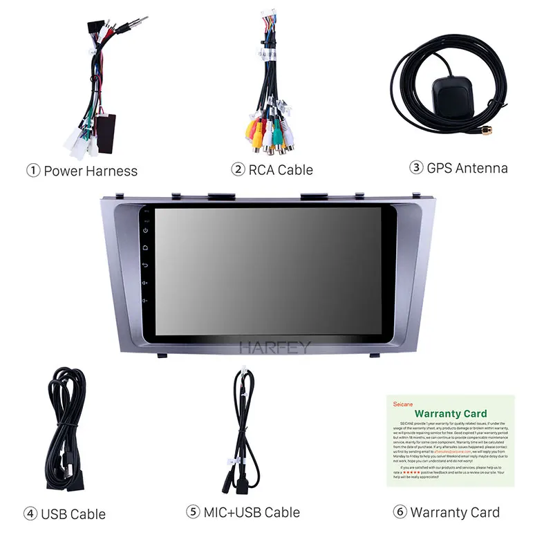 Cheap Harfey Android 9.01 9" GPS Car Radio For Toyota CAMRY 2007 2008 2009 2010 2011 1Din Multimedia Player Support 3G/4G&WiFi 4
