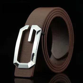 

New Fashion Men's Black Bottom G Letter Buckle Belt Pull Out Large G Letter Smooth Buckle Belt