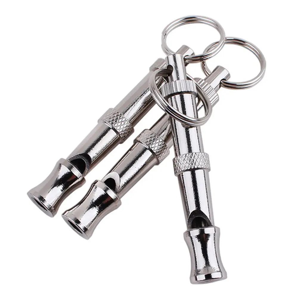 

Pets Corner Market Popular Silver Pet Training Adjustable Ultrasonic Flute Dog Whistle Sound Keychain Stainless Steel Flute