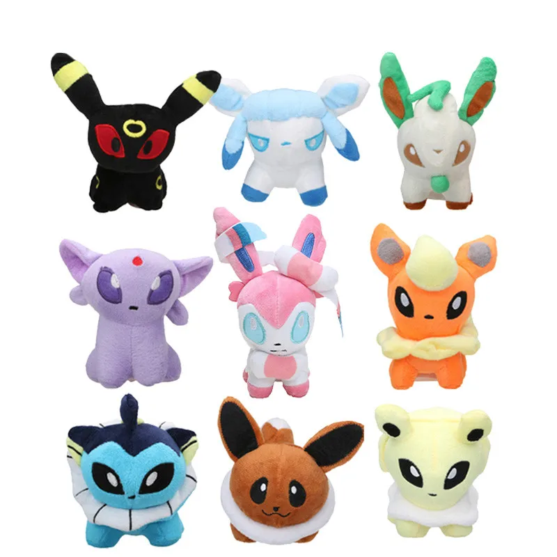 9pcs Plush Eevee Umbreon Sylveon Espeon Jolteon Vaporeon Flareon Glaceon Leafeon Plush Eevee Toy Ex Gx Mega Dolls 12-15cm Height