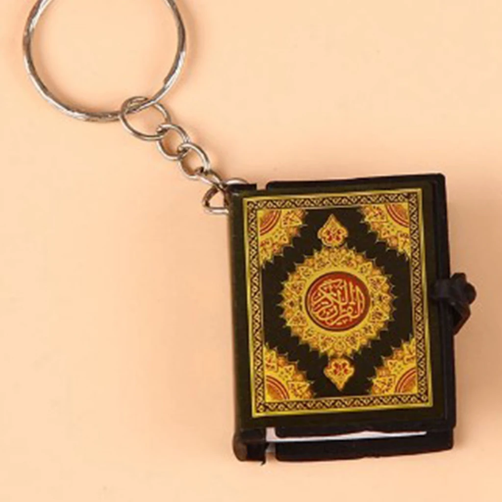 Mini Islam Ark Quran Keychain The Koran Muslim Keyring Hanging Memorial Gift