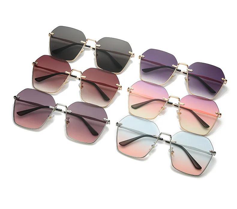 Модные полурамки шестигранные солнцезащитные очки Новое поступление оттенков для женщин люксовый бренд Квадратные Солнцезащитные очки Ретро Lunette De Soleil