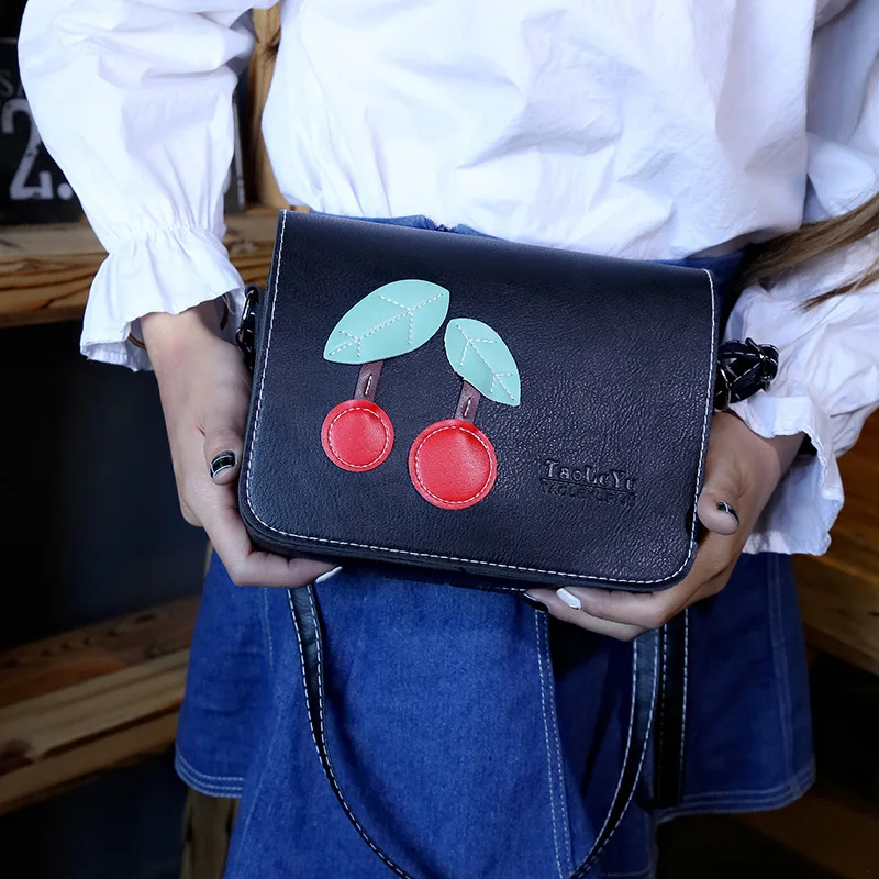 

WOMEN'S Bag New Style Korean-style Fashion Cherry Square Sling Bag Trend Versatile Shoulder Oblique Mobile Phone Bag Women's