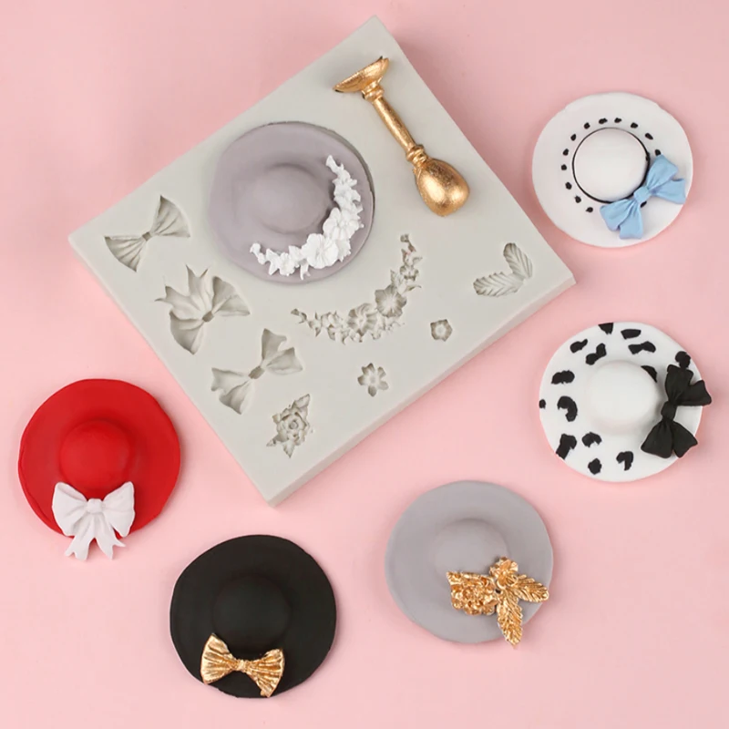 

Bow Hat Mould Silicone Mold Fondant Cake Decorating Tool Gumpaste Sugarcraft Chocolate Forms Bakeware