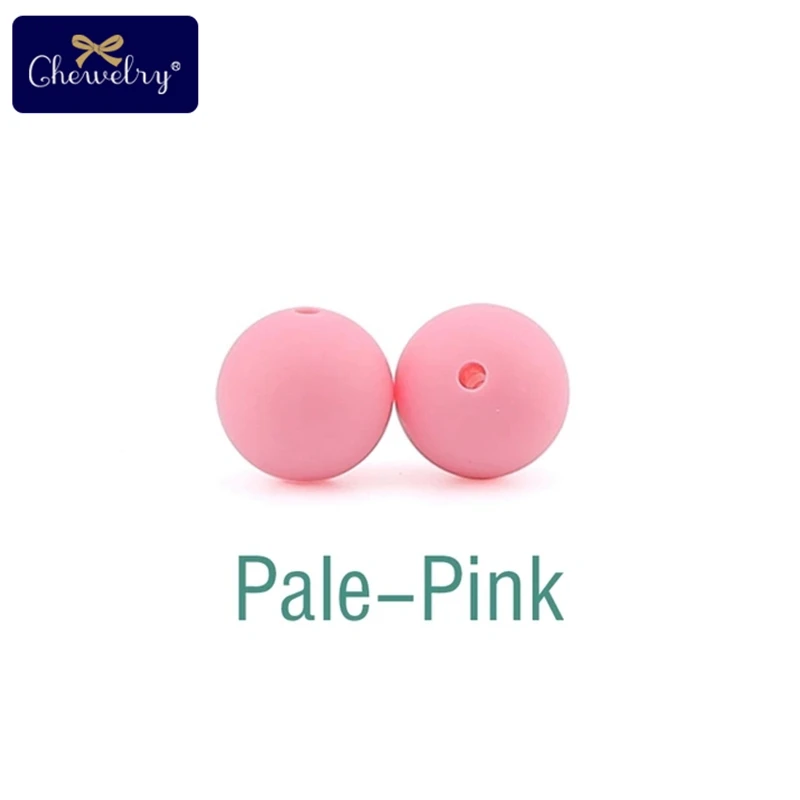 Pale Pink 100 шт 15 мм Детские Силиконовые Бусины пищевого качества Прорезыватель DIY аксессуары для кормления ювелирные изделия ожерелье браслет цепочка для соски для детей Prod - Цвет: Pale Pink
