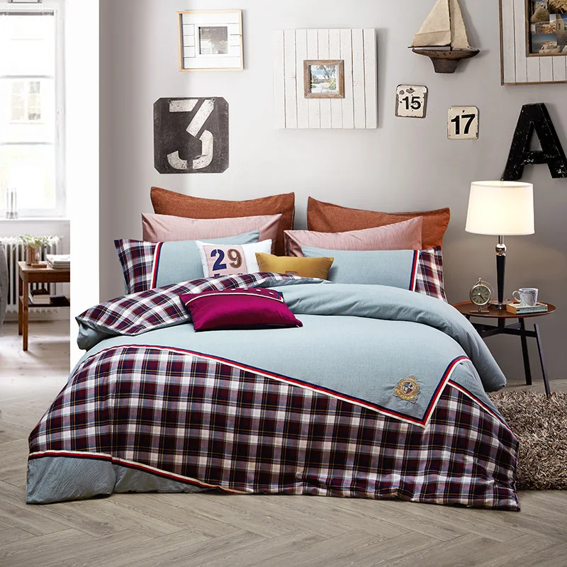

LOVO 100% Cotton Bedding Set 200TC Premium Quality 4 Pieces Bedsheet Set Duvet Cover*1 Flat sheet*1 Pillowcase*2