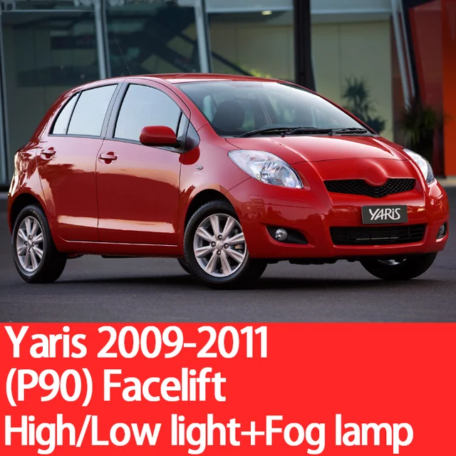YNFOM LED headlights kit for Toyota Yaris,Echo P1-P15 1999-2020 Low beam,High beam,fog lamp,car accessories,car headlight bulbs 2009-2011 P90