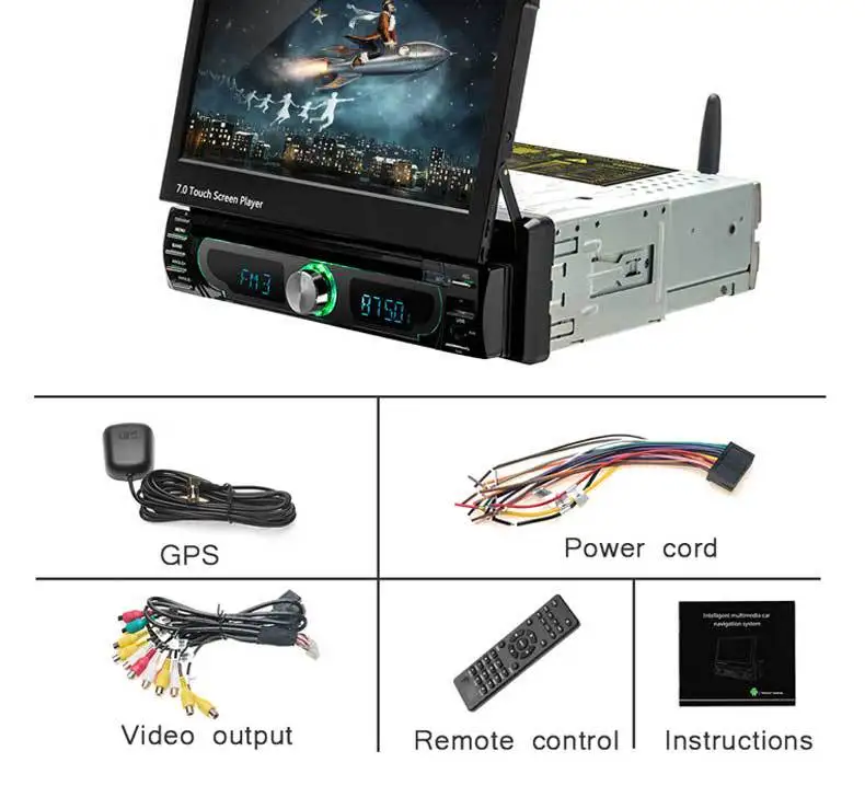 Perfect Rotatable 1 Din 7-inch MP5 Car Radio for Universal Car Dvd Player GPS  FM MP3 MP4 Navigation Bluetooth Car Accessory Car Stereo 5