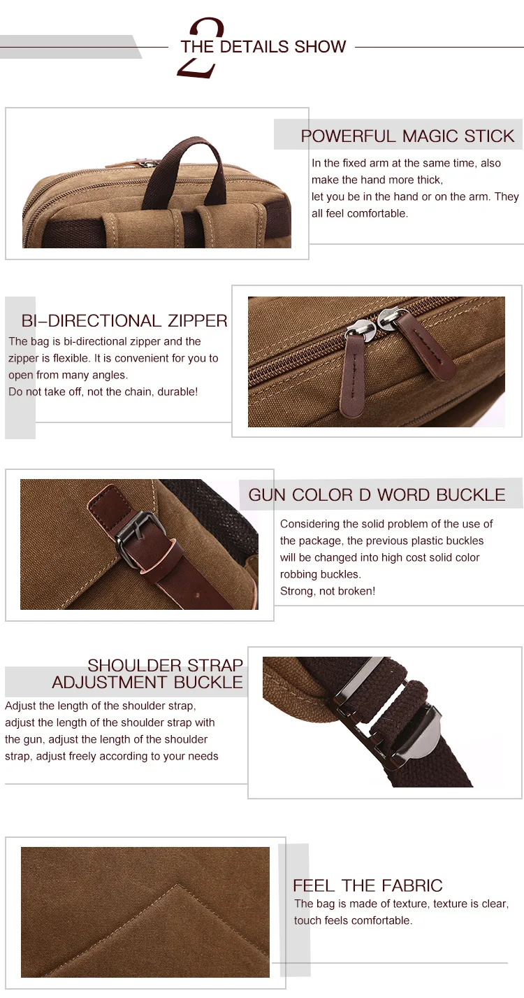 Hot sell solid color men canvas travel bag hiking sports backpack