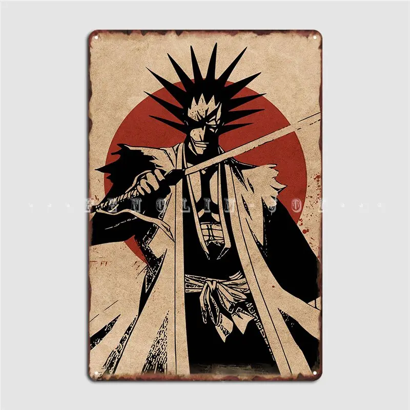 

Kenpachi Zaraki металлический знак Печать кинотеатра гаража настенный налет вечевечерние жестяной знак плакат