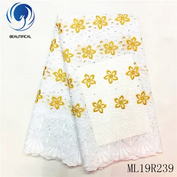 

BEAUTIFICAL african lace fabrics New arrival embroidery voile lace fabric nigerian bridal cotton punch lace fabric ML19R239