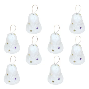 

60Pcs Christmas White Snow Design Bell Decors Christmas Tree Hanging Foam Bells