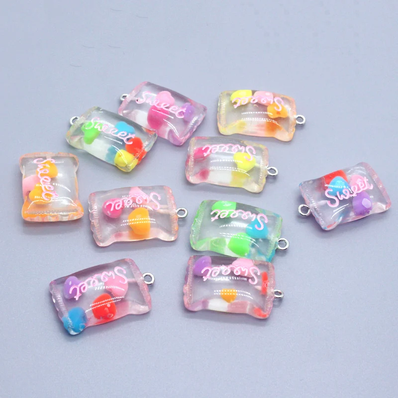 10pcs Mixed Resin Sweet Candy Charms Letter Pendant For Earring Make Flatback Diy Necklace Key Chains Jewelry Accessory | Украшения и