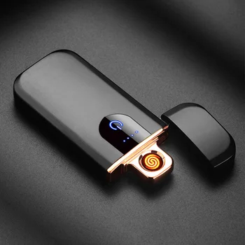 

Personality creative ultra-thin usb charging lighter touch screen induction double-sided ignition USB cigarette lighter