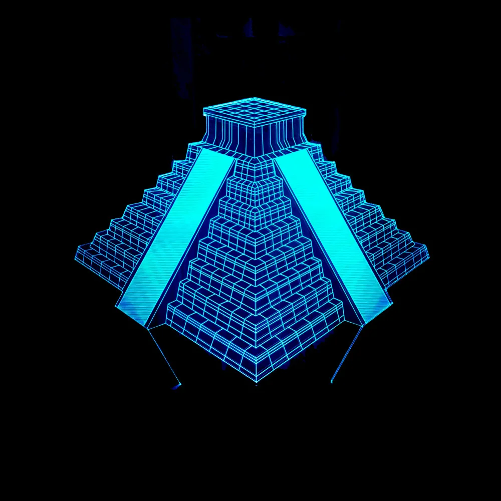 

Ladder Buildings 3D Night Lamp Colorful Touch Control Remote Control LED Visual Lamp Pyramid Gift Atmosphere 3D Units