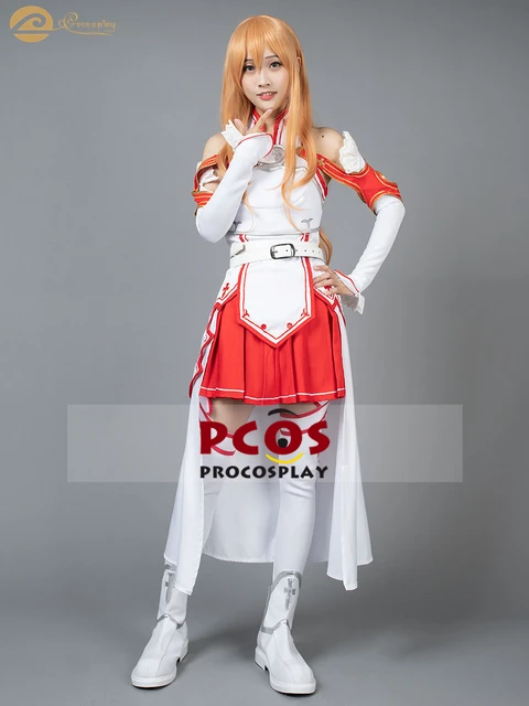 Anime Sword Art Online Asuna Cosplay Costume Dress Uniform For Halloween Sao  Asuna Yuuki Battle Suit Outfits Full Set With Wig - Cosplay Costumes -  AliExpress