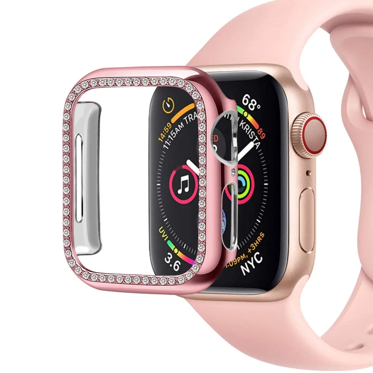Чехол для apple watch, ремешок для apple watch 5, 4, 3, 44 мм, 40 мм, iwatch, ремешок 42 мм, 38 мм, Блестящий Алмазный защитный чехол для экрана, бампер