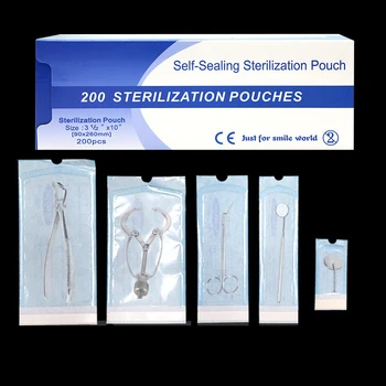 

200Pc/Pack 200Pcs Disposable Dental Instrument Self Sealing Sterilization Pouches Medical Grade Paper Tattoo Lab Tools Storage