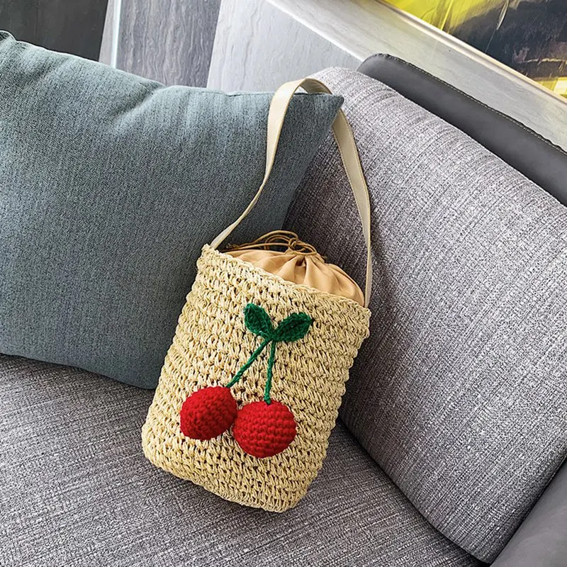 Summer Style Cylinders Handbags Bohemian Boho Indian Hair Straw Bag Thai Woven Beach Bag