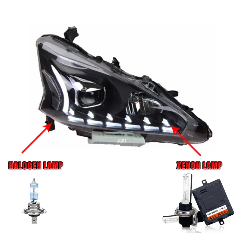halogen high beam Автомобильный стиль светодиодный фары для Nissan TEANA 2011- для TEANA Головной фонарь светодиодный объектив двойной луч H7 HID Xenon bi xenon объектив - Цвет: halogen high beam