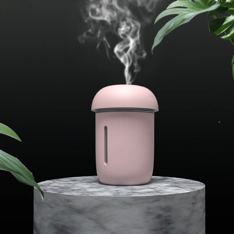  200ML Mushroom Ultrasonic Air Humidifier Aromatherapy Diffuser With Mini USB Fan&LED Lamp Mist Make