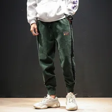 Боковые Полосатые вельветовые брюки карго мужские толстые эластичные талии повседневные мужские брюки с узором теплые модные спортивные шаровары YT50203