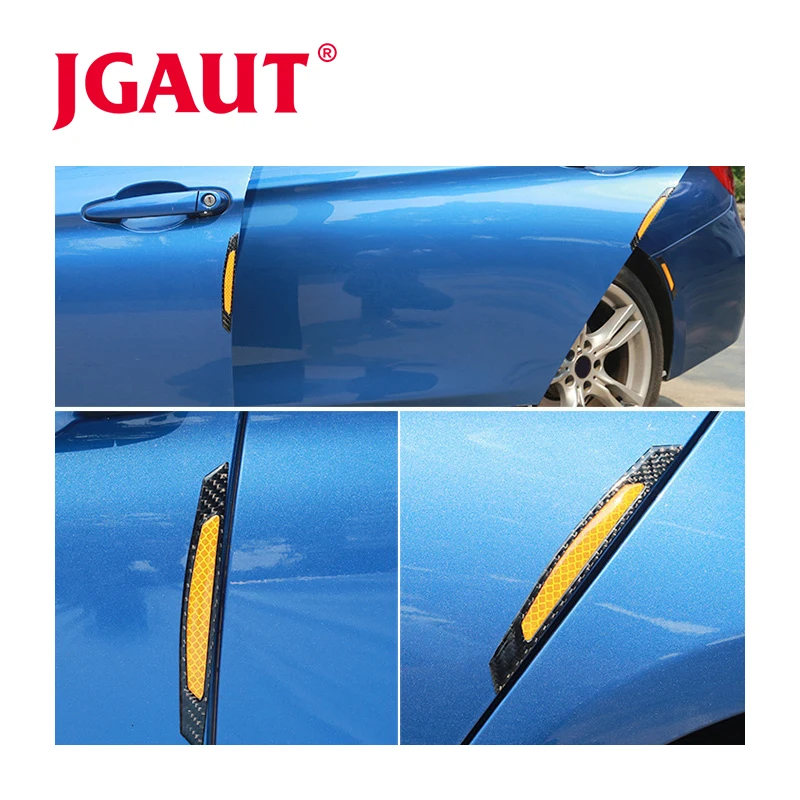JGAUT 4 шт. автомобильные товары, наклейки на двери автомобиля, Предупреждение льная лента, автомобильные отражающие наклейки, светоотражающие полоски, автомобильные наклейки, знак безопасности - Цвет: Yellow A Type