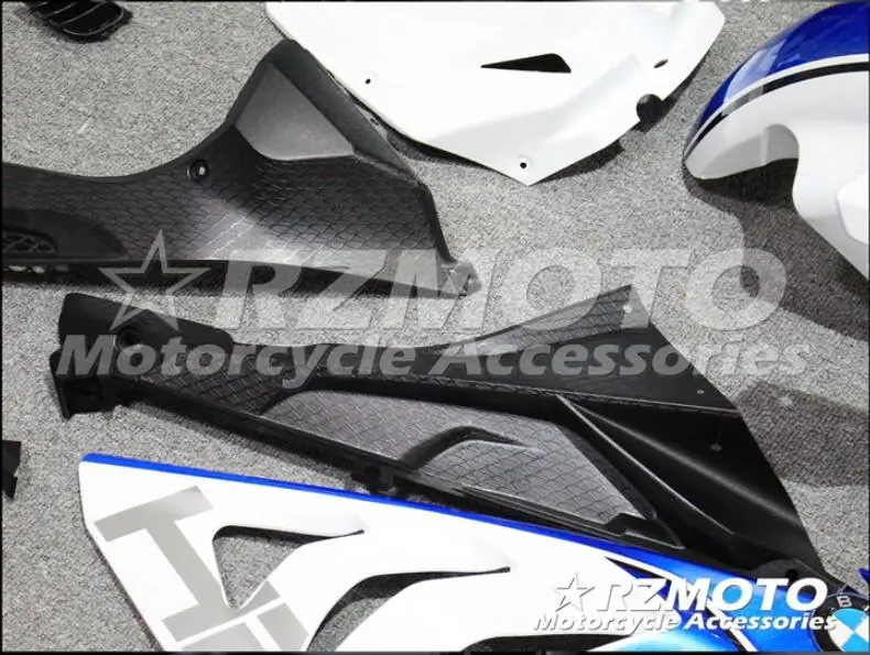 ABS литьевой формы мотоцикла полный обтекатель комплект подходит для S1000RR 2009- 09-14 Кузов Набор на заказ синий белый черный хороший