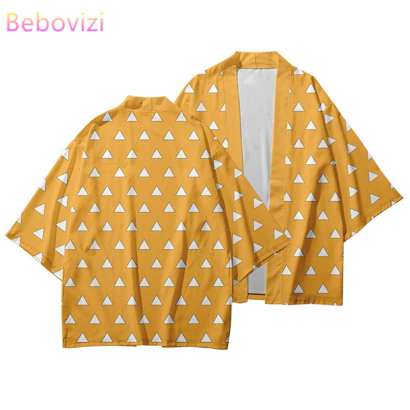 Anime Tokyo Kimonos Cardigan Japanese Samurai Cosplay Costume Haori Kimono Shirt Women Men Tops for Summer Beach Yellow Yukata