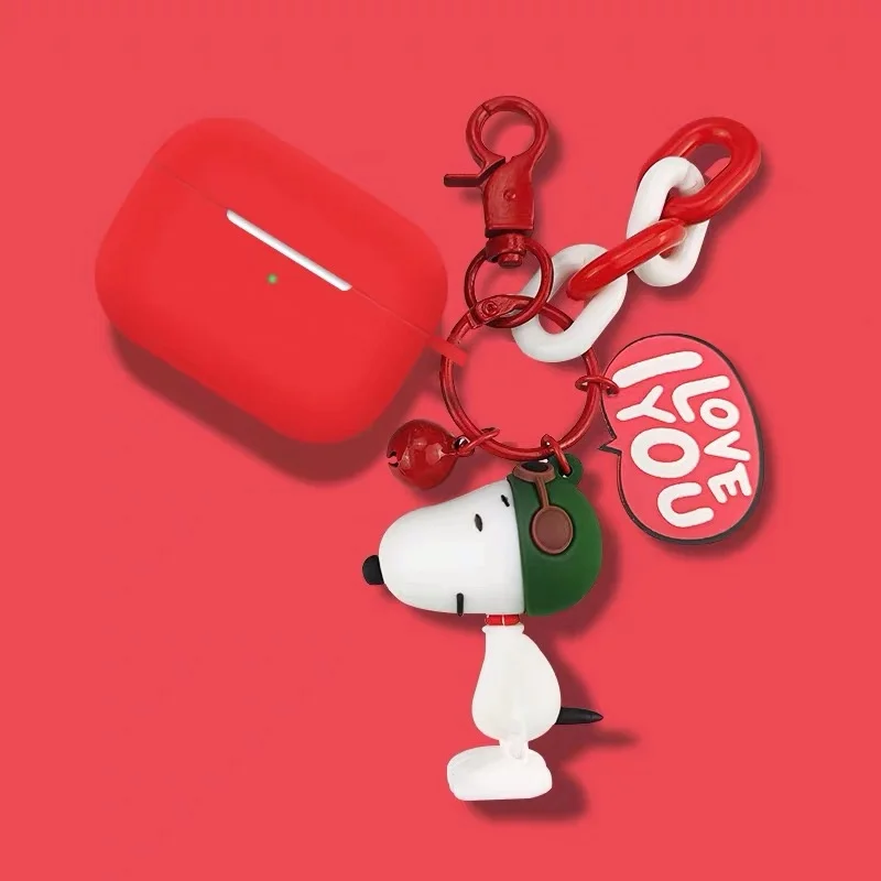 Red 3D чехол для наушников для AirPods Pro силиконовые Милые Мультяшные наушники/EarPods чехол для Apple AirPods Pro 3 чехол с брелком - Цвет: Red