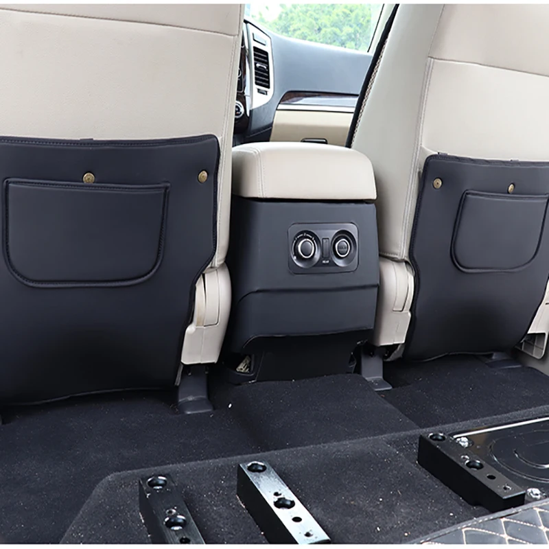 For Mitsubishi Pajero Seat back Anti-Kick Pad V97V93V77V7 Car Seat Rear Row Anti Kick PU Leather Protection interior Accessories