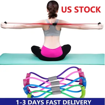 

Yoga Fitness Resistance 8 Word Chest Expander Rope Workout Muscle Fitness Rubber Elastic Bands For Sports Exercise Indoor Sports
