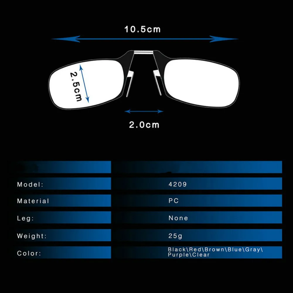 Минимальный зажим для носа очки чтения женские пресбиопии мужские по рецепту