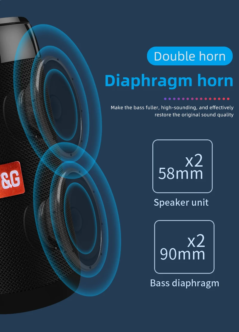 TG113C портативные беспроводные динамики bluetooth водонепроницаемый стерео Колонка Мини динамик с микрофоном FM Радио MP3 коробка басового звука