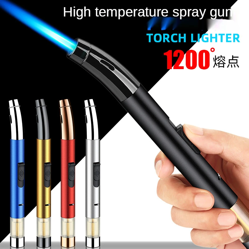 Welding torch igniter outdoor barbecue high temperature kitchen straight-through lighter can set fire upside down spray gun | Дом и сад
