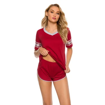 

Women's Pajamas Set Short-sleeved T-shirt And Shorts Suit Home Wear Casual Comfortable Sexy Breathable Set Fashion Tops
