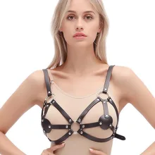 Прекрасный Сюнь сексуальный женский упряжь бра бандаж клетка Пояс для чулок БДСМ-Бюстгальтер Клетка кожа ремни тело Harajuku панк готика Топ белье