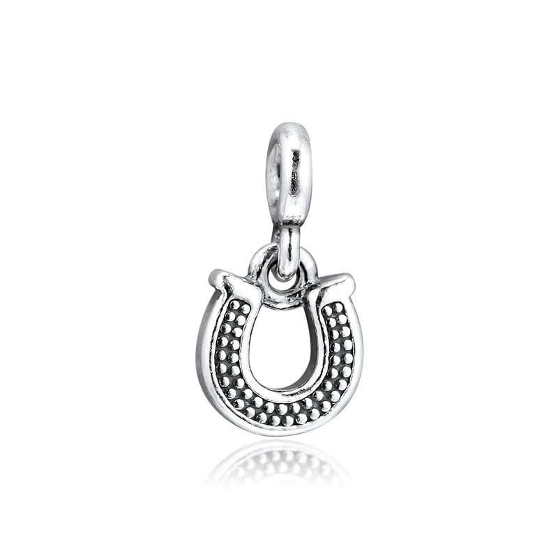 

Fits for pandora Bracelets 100% 925 Sterling Silver Signature Me My Lucky Horseshoe Charms Jewelry DIY Beads Making
