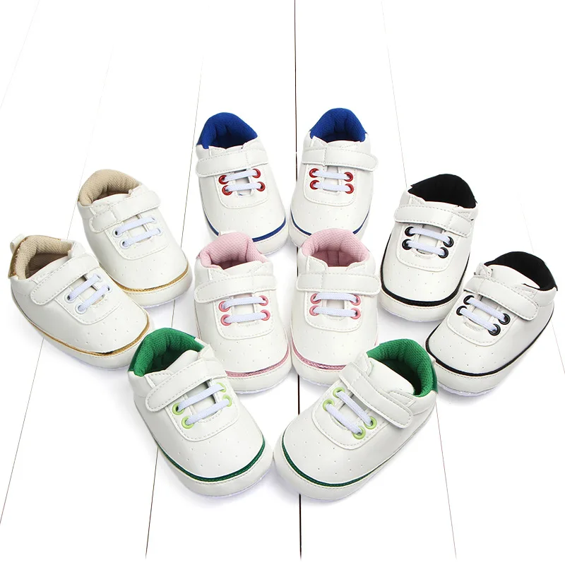 

First Walkers Baby Sports Style Boys Girls Shoes Leather Soft Bottom Non-slip Toddler Shoes