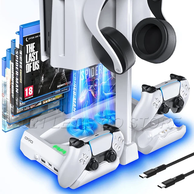 OIVO-PS5 Cooling Stand para Playstation 5, Controlador Duplo, Estação  Carregador com EUA Plug, Suporte Headset, Console Ventilador De  Refrigeração - AliExpress