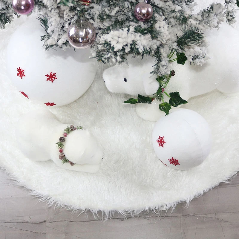 Christmas Decorations For Home White Plush Tree Fur Carpet Merry Christmas Tree Skirt New Year Gift Xmas Decoration Navidad