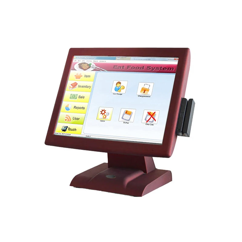 Pos система машина touch15inch резистивный сенсорный экран и MSR для продажи