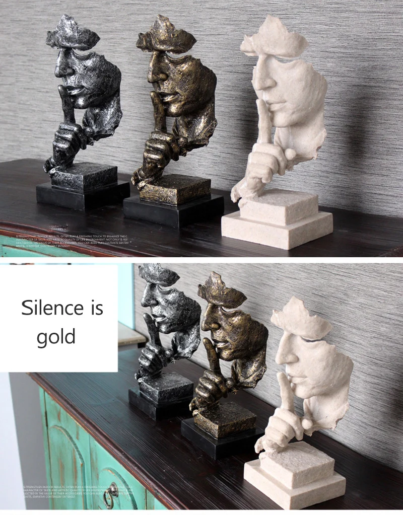 Abstrac Thinker Character Sculpture For Home Decoration Figurines Resin Crafts Vintage Artwork Office Desk Decor Miniature Model