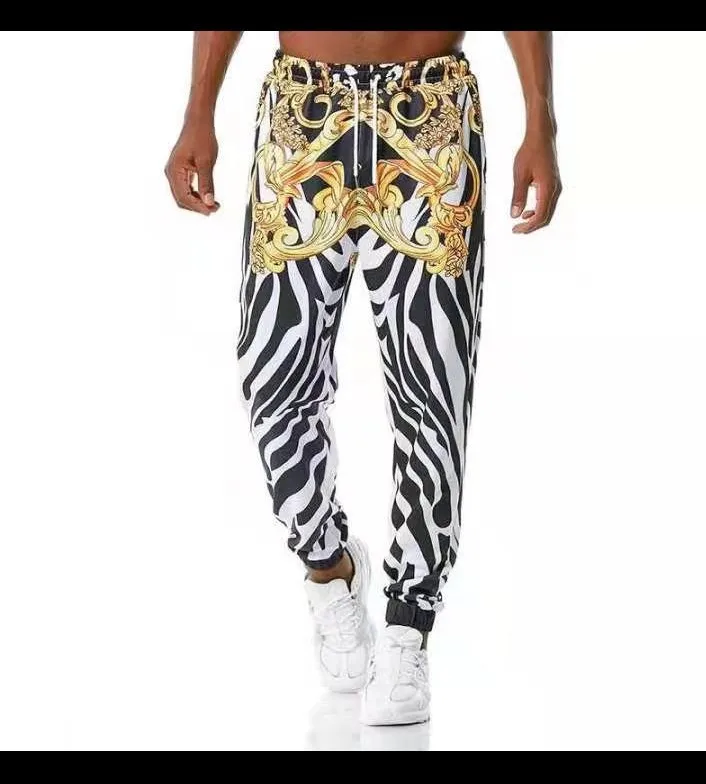 Pantalon de luxe doré pour homme, vêtement de Jogging, décontracté