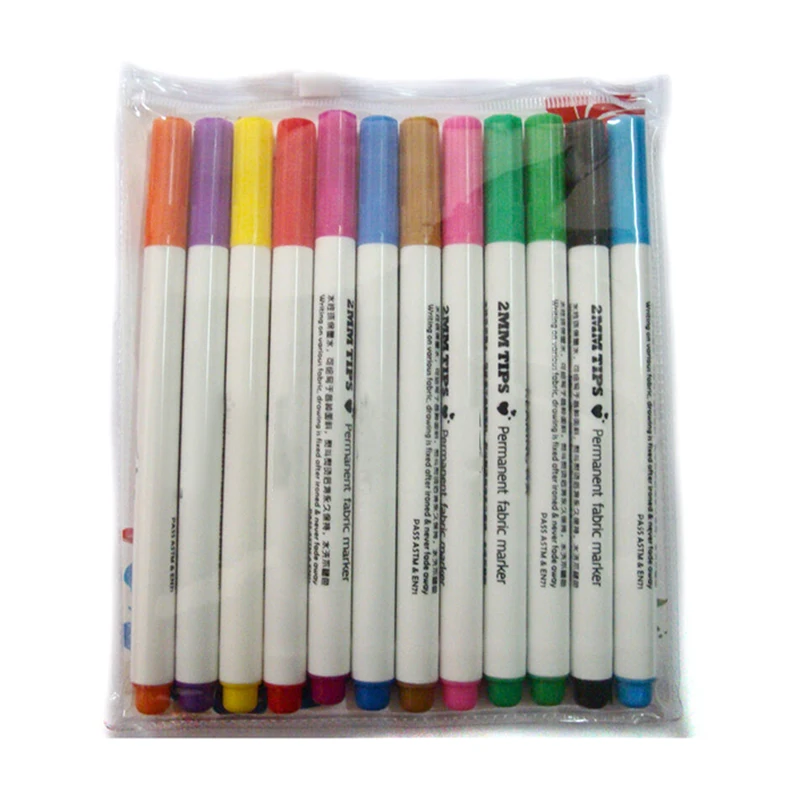 12 шт тканевые текстильные маркеры для рисования многоцветные перманентные художественные маркеры для рукоделия футболок, обуви, одежды, рукоделия, ручки, принадлежности