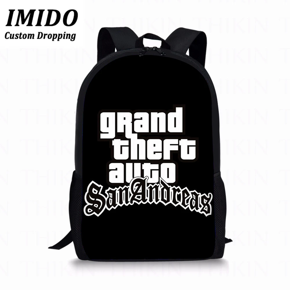 IMIDO детская школьная сумка Grand Theft с автоматическим принтом, полиэстеровый школьный рюкзак для студентов, популярные игры для девочек и мальчиков, школьные сумки для книг, Mochila - Цвет: WLL3670