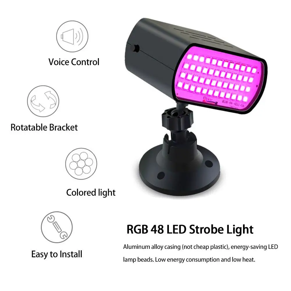 Сценический свет rgb AC110-240V 48 Светодиодный стробоскопический светильник звуковая активированная сценическая лампа для дискотеки DJ вечерние праздничные рождественские музыкальные Клубные